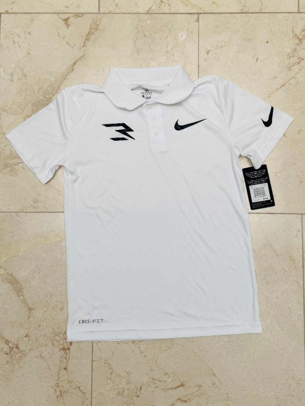 Nike Boys White Polo Sz M